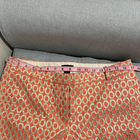 J.Crew Cafรฉ Capri - Coral Gilded Dot Brocade Sz 10 - Picture 8 of 9